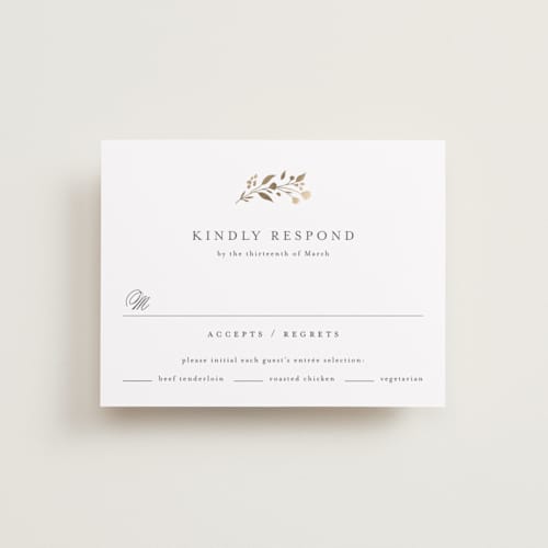 This is a cloudy rsvp cards with foil pressed by Jennifer Postorino called embrace printing on signature in standard