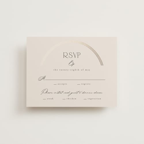 This is a latte rsvp cards with foil pressed by Kristie Kern called misha printing on signature in standard