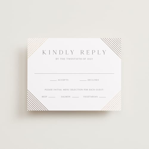 This is a slate rsvp cards with foil pressed by Vanessa Doyle called song of solomon printing on signature in standard
