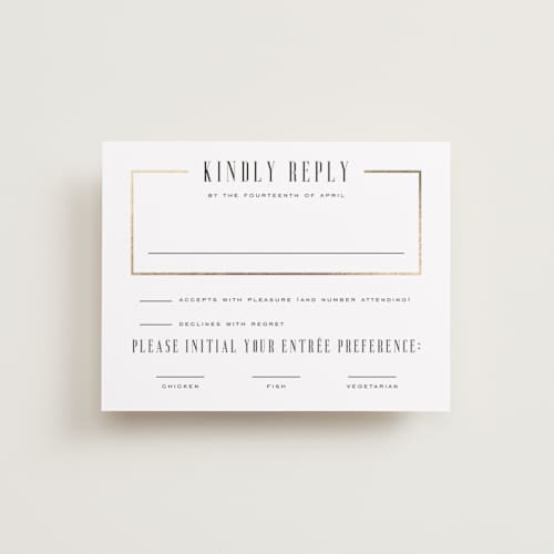 This is a lily rsvp cards with foil pressed by Heather Schertzer called documentary printing on signature in standard