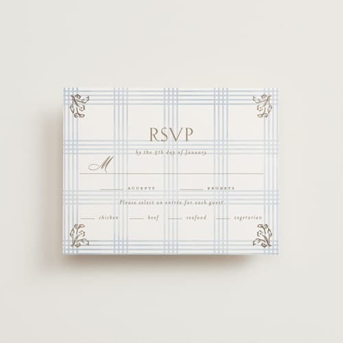 This is a belair rsvp cards with foil pressed by Grae called salt and ivory printing on signature in standard