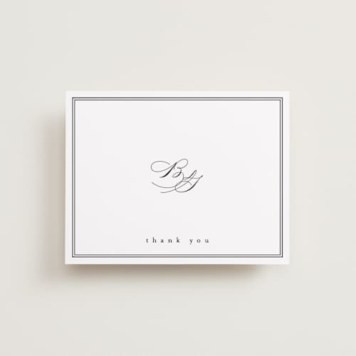 This is a noir thank you postcards with standard by Amy Kross called overlapping printing on signature in postcard