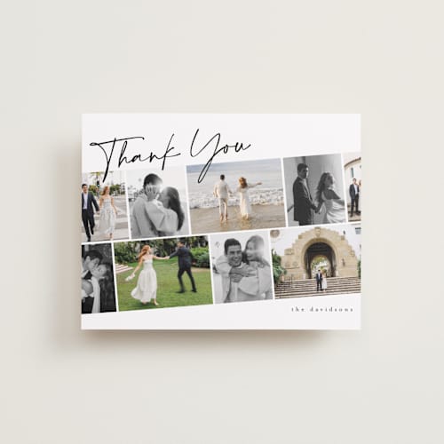 This is a snow thank you postcards with standard by Iveta Angelova called highlights printing on signature in postcard