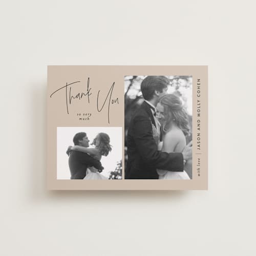 This is a sand thank you postcards with standard by JoAnn Jinks called signature frames printing on signature in postcard