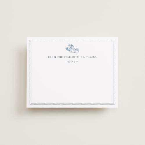 This is a blue mist thank you postcards with standard by Design Lotus called amalfi blue printing on signature in postcard