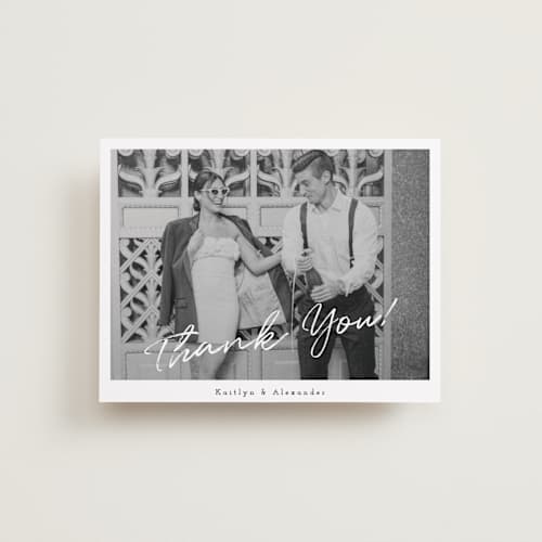 This is a cloud wedding thank you cards with standard by Adelyn T. called photograph scribble printing on strathmore in standard