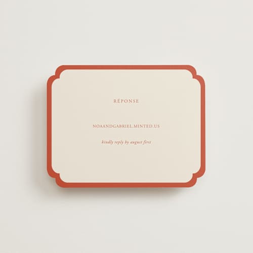 This is a cherry rsvp cards with standard by Ani Somi called borders printing on signature in standard