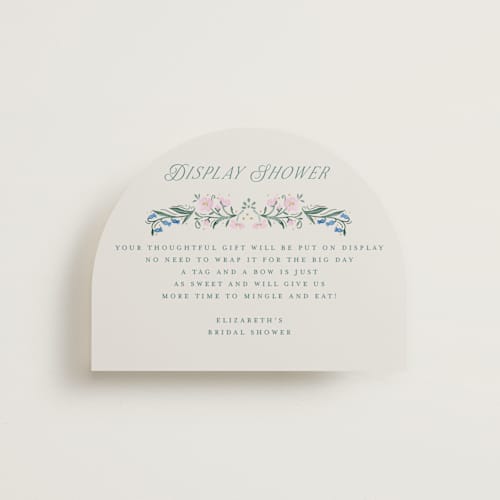 This is a evergreen bridal shower insert cards with standard by Petra Kern called book cover printing on signature in standard