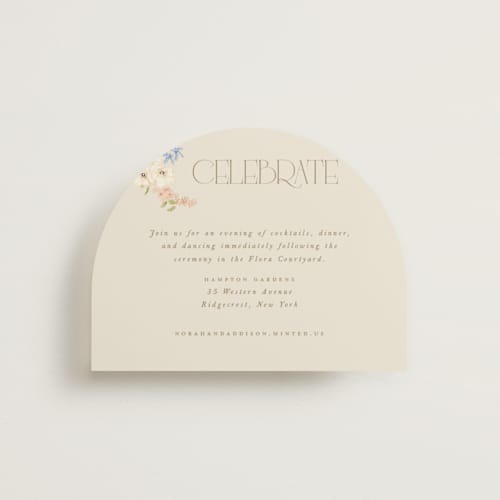 This is a sherbert foil stamped wedding invitations with foil pressed by Leah Bisch called in the garden printing on signature in standard