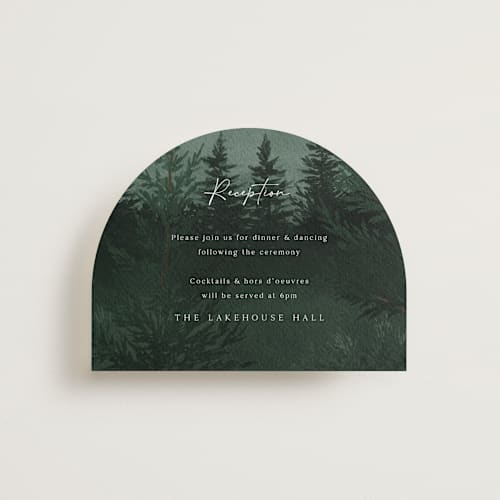 This is a jade reception cards with standard by Elly called the forest printing on signature in standard