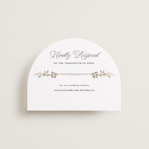 This is a diamond rsvp cards with foil pressed by Kate Ahn called lake como printing on signature in standard