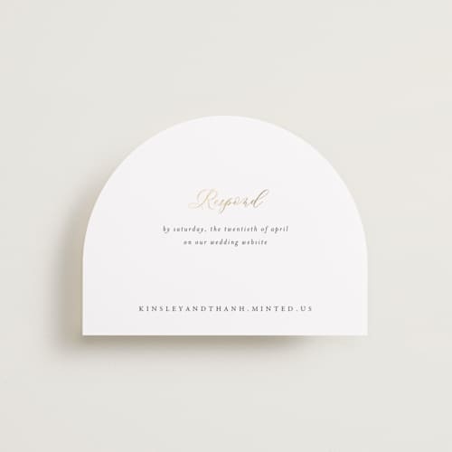 This is a classique rsvp cards with foil pressed by Design Lotus called you & me printing on signature in standard