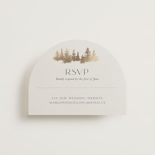 This is a fallen snow rsvp cards with foil pressed by Robin Ott called vista printing on signature in standard
