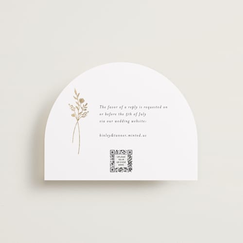 This is a cotton rsvp cards with foil pressed by Jennifer Postorino called wildflower printing on signature in standard