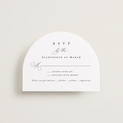 This is a noir rsvp cards with standard by Amy Kross called overlapping printing on signature in standard