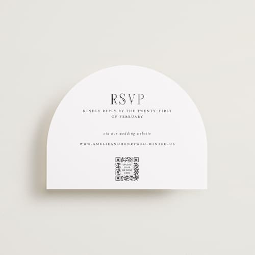 This is a tuxedo rsvp cards with standard by Megan Davis called hepburn printing on signature in standard