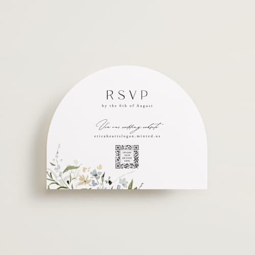 This is a lily rsvp cards with standard by Everett Paper Goods called fleur printing on signature in standard