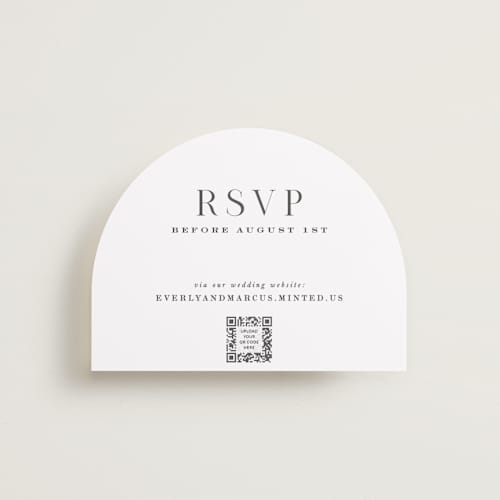 This is a snow rsvp cards with standard by Hooray Creative called everly printing on signature in standard