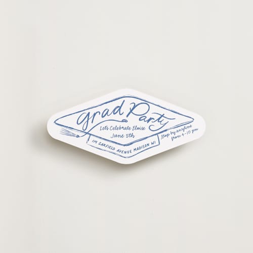 This is a sky insert cards with standard by Inkblot Design called capped printing on signature in standard