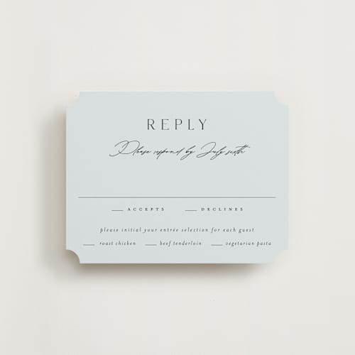 This is a sky rsvp cards with standard by Kelly Schmidt called merryvale printing on signature in standard