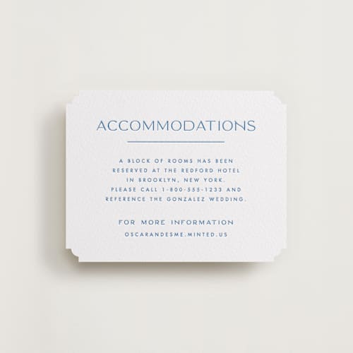 This is a marine blue letterpress wedding invitations with letterpress by Ellen Schlegelmilch called brooklyn printing on white cotton in standard