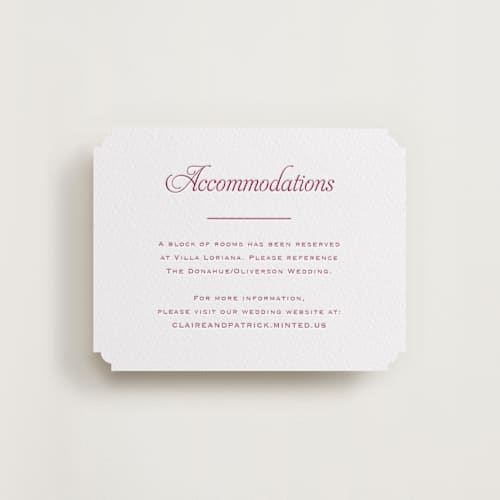 This is a maraschino letterpress wedding invitations with letterpress by Carolyn MacLaren called modernne printing on white cotton in standard