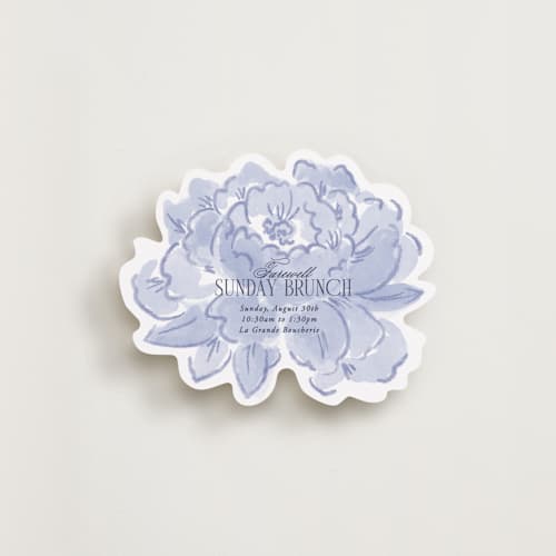 This is a cerulean insert cards with standard by Jenna Holcomb called embroidered printing on signature in standard