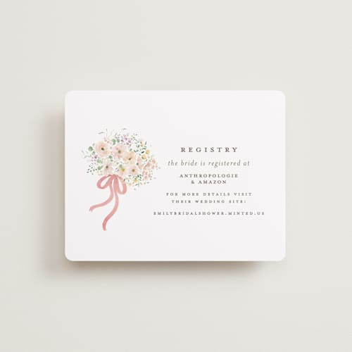 This is a carnation bridal shower insert cards with standard by Itsy Belle Studio called love is blooming printing on signature in standard
