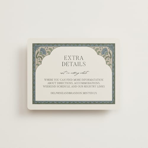 This is a robin's egg enclosure cards with standard by Jen Owens called century printing on signature in standard