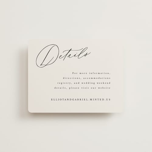 This is a ecru enclosure cards with standard by Hooray Creative called scripted names printing on signature in standard