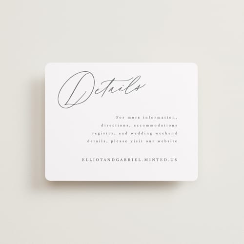 This is a pearl enclosure cards with standard by Hooray Creative called scripted names printing on signature in standard