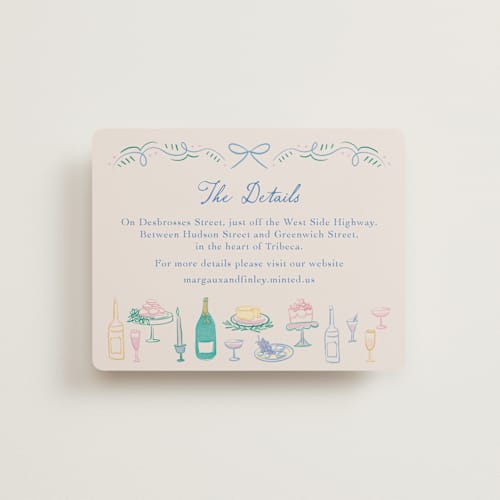 This is a pastel enclosure cards with standard by Elly called dining printing on signature in standard