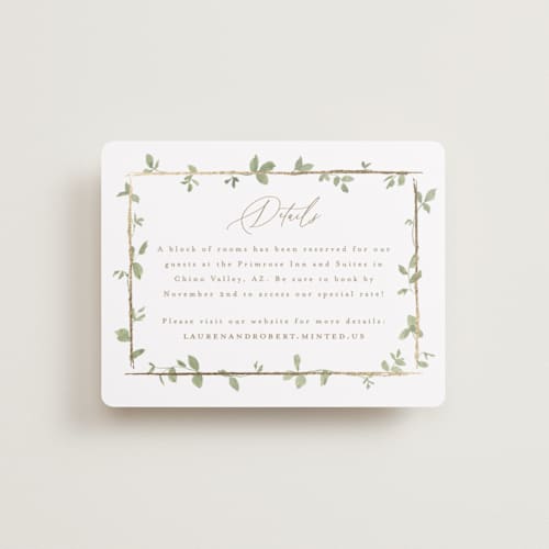 This is a ivy enclosure cards with foil pressed by Everett Paper Goods called canopy printing on signature in standard