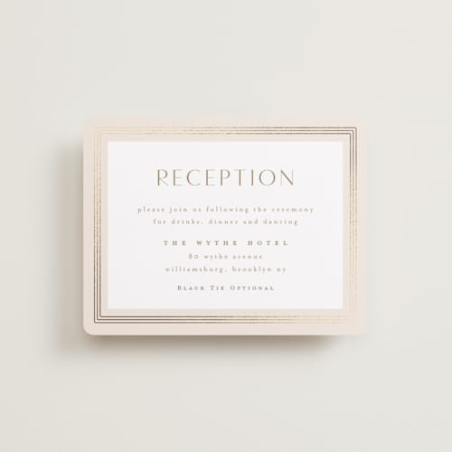 This is a latte foil stamped wedding invitations with foil pressed by Kristie Kern called soleil printing on signature in standard
