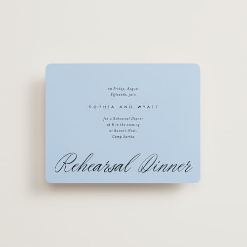 This is a sky reception cards with standard by Blustery August called tarte tatin printing on signature in standard