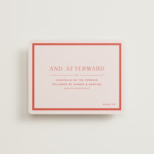This is a verona sunset reception cards with standard by Megan Davis called racquet printing on signature in standard