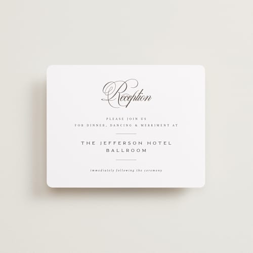 This is a tuxedo reception cards with standard by Orasie called side by side printing on signature in standard