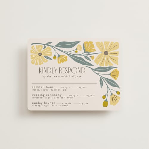 This is a buttercup rsvp cards with foil pressed by Karidy Walker called storybook garden printing on signature in standard