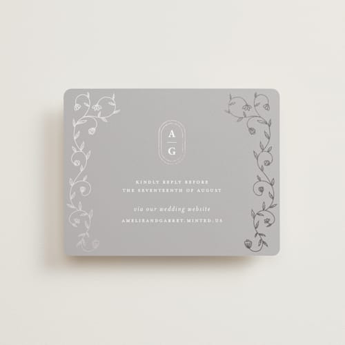 This is a moon rsvp cards with foil pressed by chocomocacino called cantuccini printing on signature in standard
