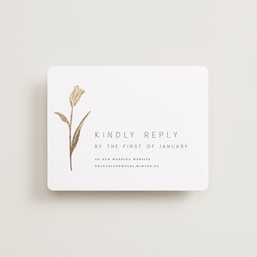 This is a cotton rsvp cards with foil pressed by Amy Kross called perennial printing on signature in standard