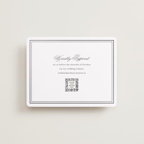 This is a cotton rsvp cards with foil pressed by Jennifer Postorino called polished printing on signature in standard