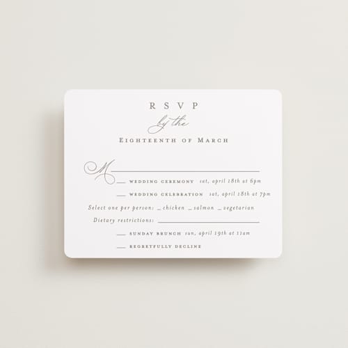 This is a cotton rsvp cards with standard by Amy Kross called overlapping printing on signature in standard