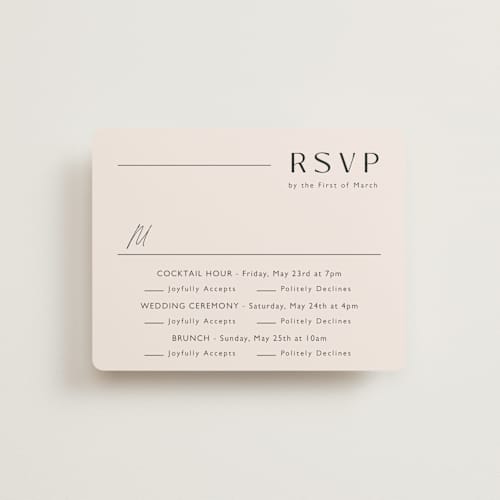 This is a creampuff rsvp cards with standard by Carolyn MacLaren called modern aligned printing on signature in standard