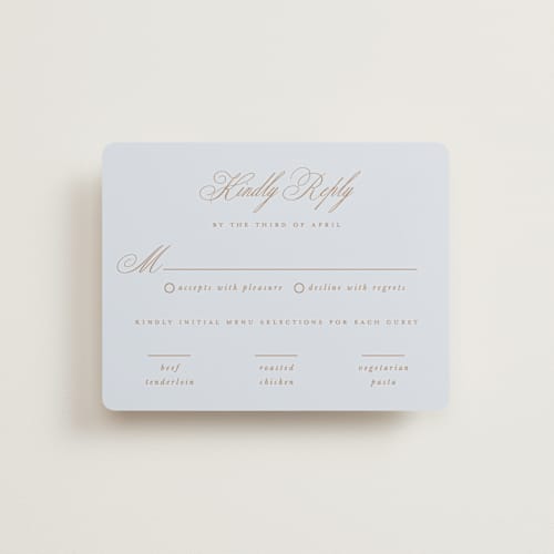 This is a lake rsvp cards with standard by Leah Bisch called arbour printing on signature in standard