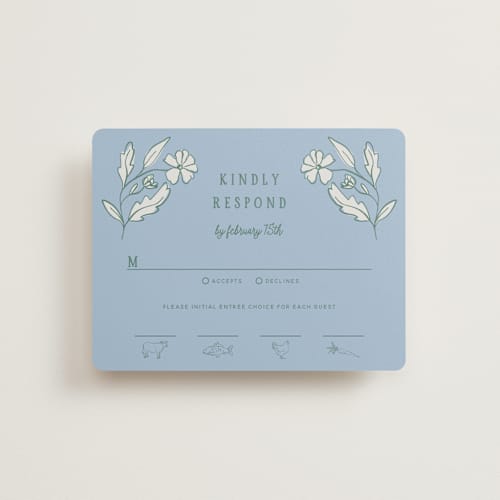 This is a garden rsvp cards with standard by Kelly Watkins called botanical printing on signature in standard