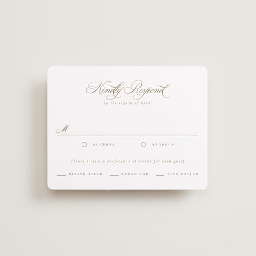This is a chiffon rsvp cards with standard by Everett Paper Goods called avalon printing on signature in standard