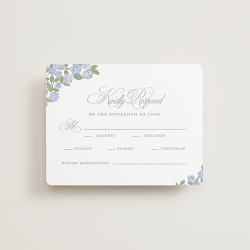This is a ocean rsvp cards with standard by Creo Study called coastal crest printing on signature in standard