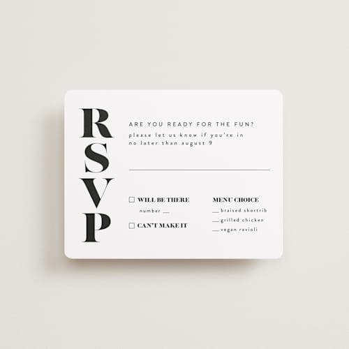 This is a panda rsvp cards with standard by Lea Delaveris called make it official printing on signature in standard