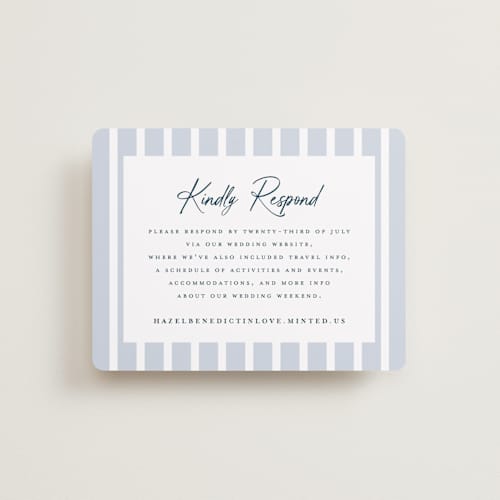 This is a powder blue rsvp cards with standard by chocomocacino called melihrolo printing on signature in standard