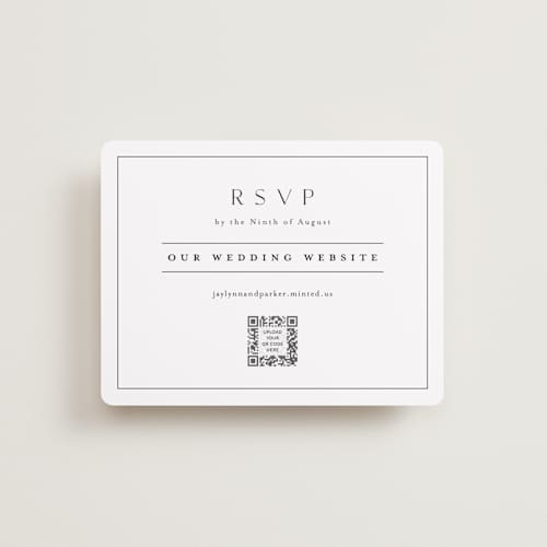 This is a cotton rsvp cards with standard by Stacey Meacham called warm affection printing on signature in standard